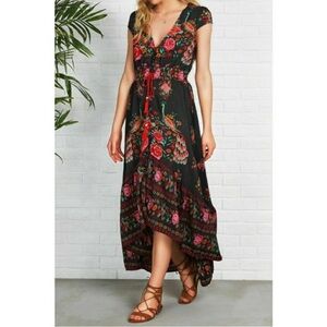 Cupshe Tropical Peacock Floral Maxi Dress
